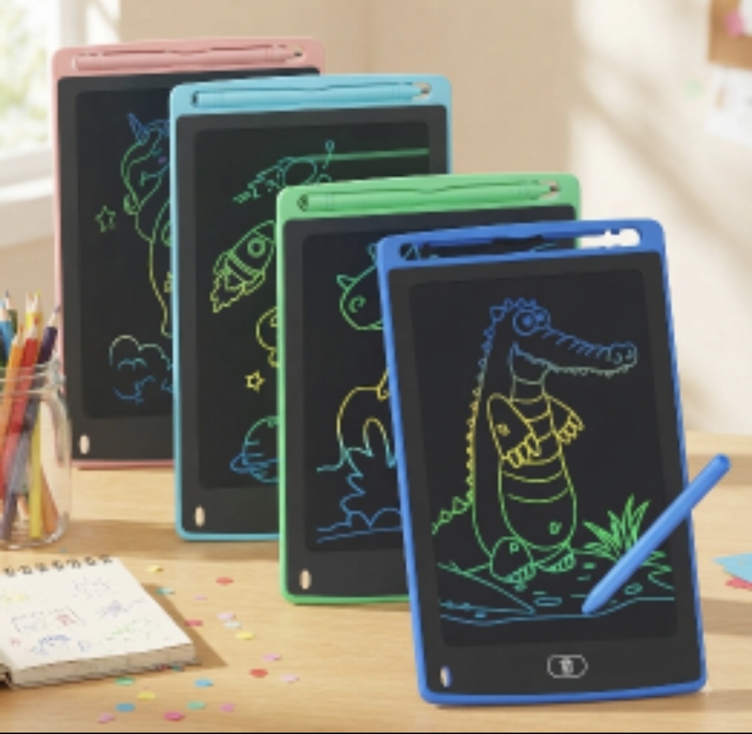 عبوة من 4 تابلت رسم وكتابة إل سي دي (LCD) ملون للأطفال مقاس 8.5 بوصة من "تي كيو يو" (TQU) - لوحة خربشة ذكية لحماية العين لسن 3 إلى 8 سنوات