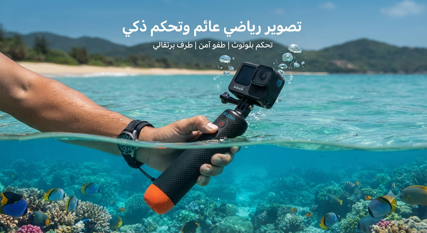 مقبض وعصا سيلفي عائمة ومقاومة للماء مع جهاز تحكم عن بعد بلوتوث لكاميرات جوبرو من تيلسين (TELESIN).
